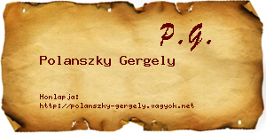 Polanszky Gergely névjegykártya